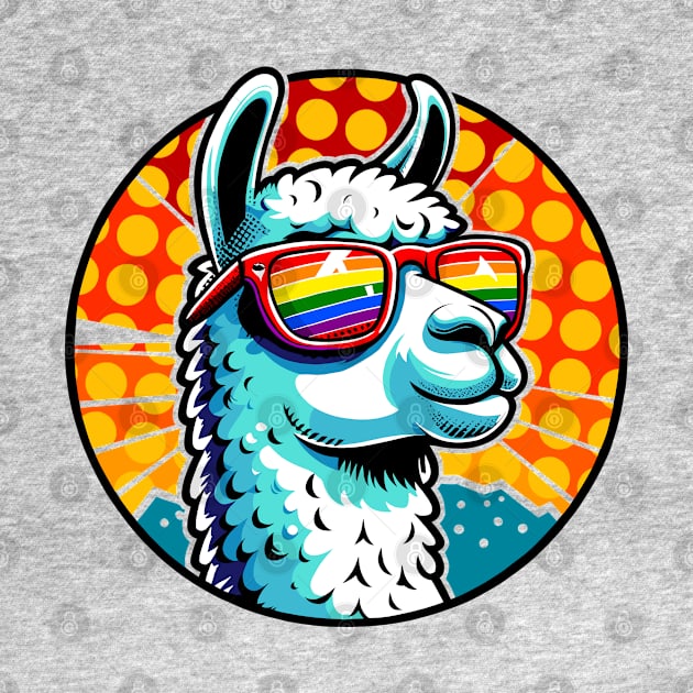 Gay Pride Cool Llama with Sunglasses by Ghost on Toast